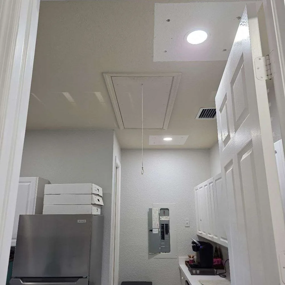 Commercial lighting remodel in St. Petersburg, FL – after: the same kitchen with new recessed lighting