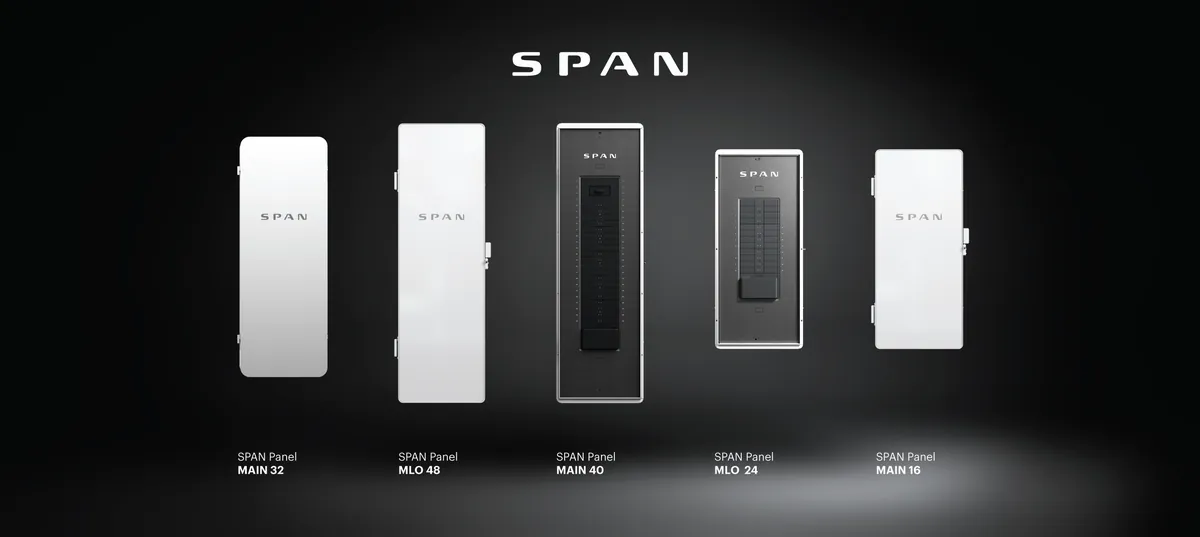 The SPAN Panel family: MAIN 32, MLO 48, MAIN 40, MLO 24 and MAIN 16